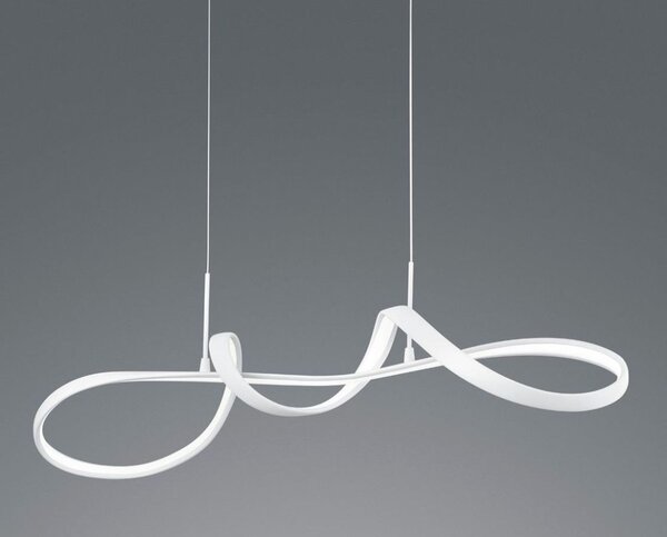 PERUGIA SOSPENSIONE SINUOSA IN FINITURA BIANCA O CROMO LED 37W LUCE 4000K DIMMERABILE MODERNA