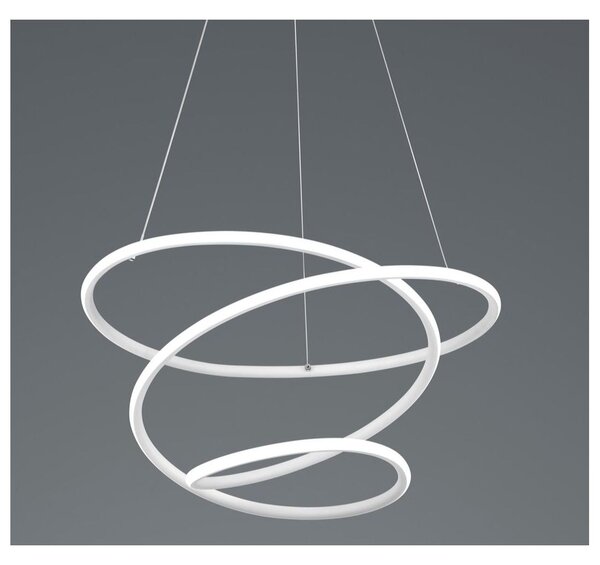 BOLOGNA SOSPENSIONE SINUOSA IN FINITURA BIANCA O CROMO LED 36W LUCE 4000K DIMMERABILE MODERNA