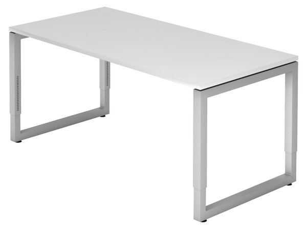 Scrivania bümö Serie-R - Decorazione: bianco, struttura: argento, dimensioni: 160 x 80 cm