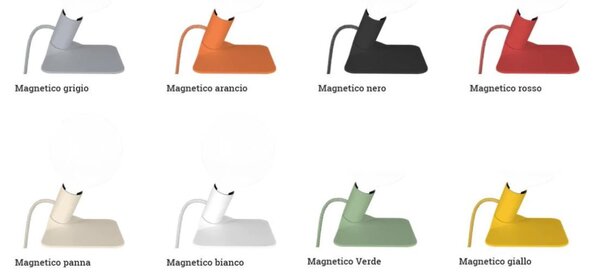MAGNETICO LUMETTO QUADRATO CON PORTALAMPADA MAGNETICO IN METALLO 8 COLORI