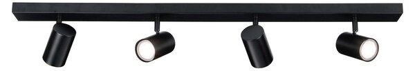 Lampada a soffitto LED Ledvion, nera, rettangolare, 4 luci, attacco GU10, 3W, luce bianca neutra