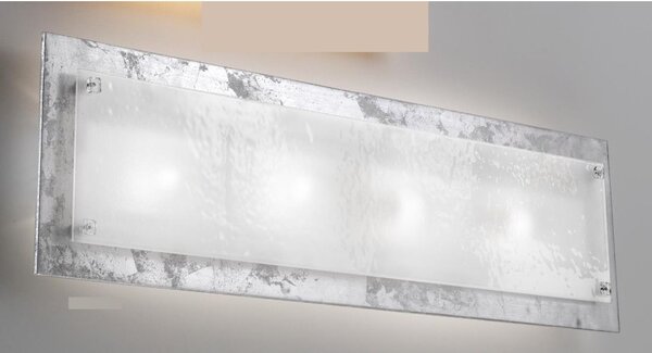 MANHATTAN APPLIQUE MAXI 96X25 IN VETRO DECORO FOGLIA ORO,RAME O ARGENTO MADE IN ITALY