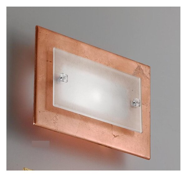 MANHATTAN APPLIQUE PICCOLA 30X20 IN VETRO DECORO FOGLIA ORO,RAME O ARGENTO MADE IN ITALY