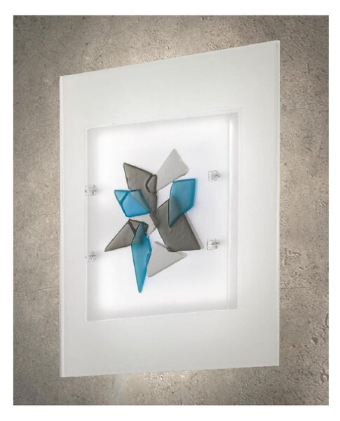 FLAKES PLAFONIERA 38x38 IN VETRO LAVORATO A MANO 3 COLORAZIONI MADE IN ITALY