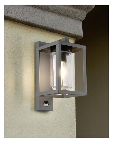 LUNGA APPLIQUE DA ESTERNO CON SENSORE DI MOVIMENTO IP44 ANTRACITE