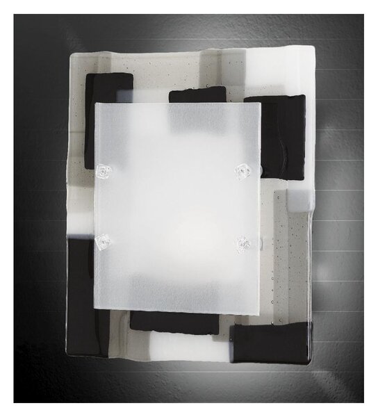 BROADWAY PLAFONIERA MODERNA CM 35x35 IN VETRO DISPONIBILE IN 4 COLORAZIONI MADE IN ITALY