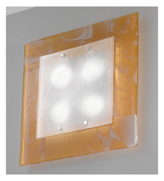 FENICE PLAFONIERA CM 45X45 IN VETRO DISPONIBILE 3 COLORI MODERNA MADE IN ITALY