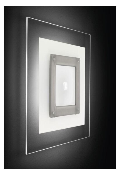 SQUARE PLAFONIERA MODERNA IN VETRO CM 48X48 CON DECORO IN 5 COLORI MADE IN ITALY