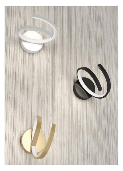 TORNADO APPLIQUE MODERNA ATTORCIGLIATA LED 12W LUCE 3000-4000K 3 COLORI