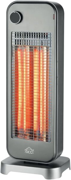 DCG Stufa Elettrica al Carbonio Infrarossi 2 Elementi Potenza Max 900 Watt Oscillante - SA9816