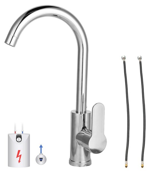 Rubinetto da cucina in ottone con bocchetta flessibile per acqua calda e fredda