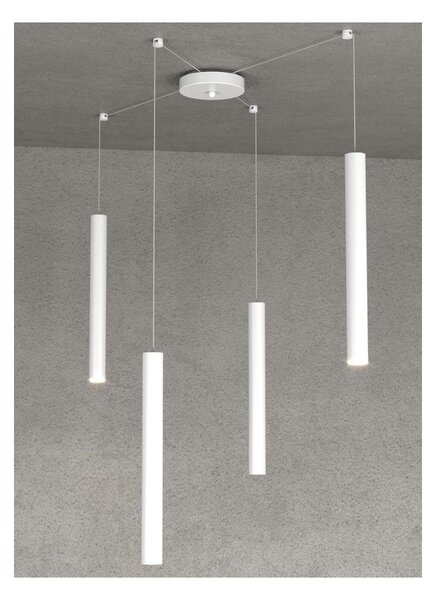 ROUND TUBE SOSPENSIONE MODERNA 6 COLORI IN METALLO CON DECENTRAMENTO LAMPADINE GU10