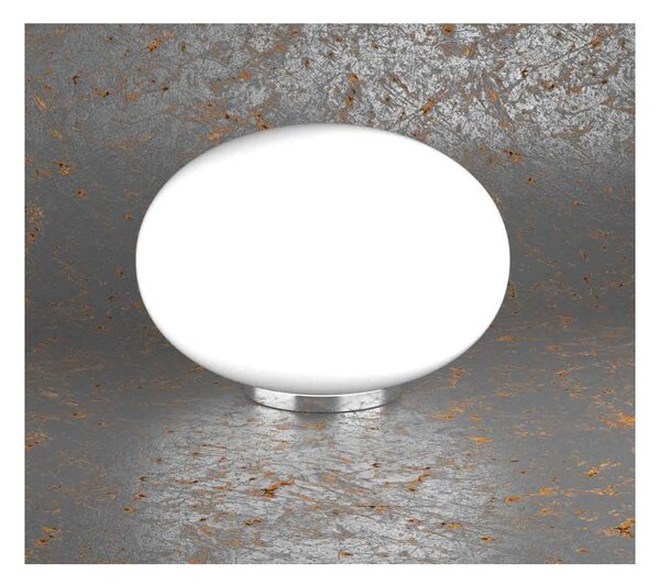 SOFT LAMPADA DA TAVOLO DIAMETRO CM 28 IN VETRO SOFFIATO BIANCO LATTE MODERNA
