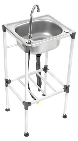 Lavello da cucina indipendente, con rubinetto solo freddo e mobile base