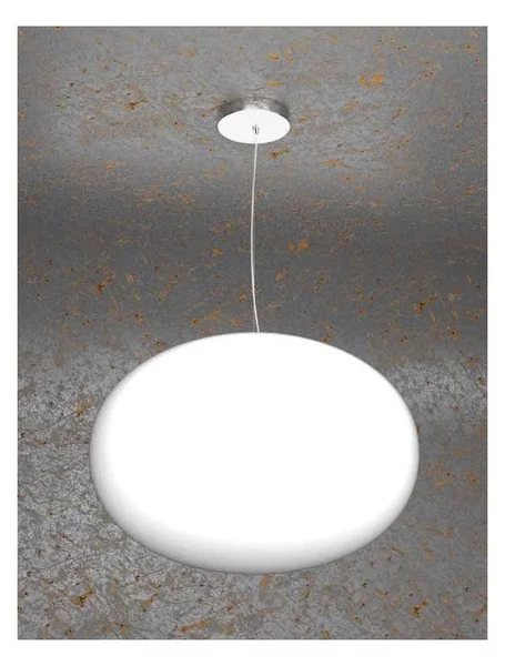 SOFT SOSPENSIONE SINGOLA DIAMETRO CM 45 IN VETRO SOFFIATO BIANCO LATTE MODERNA