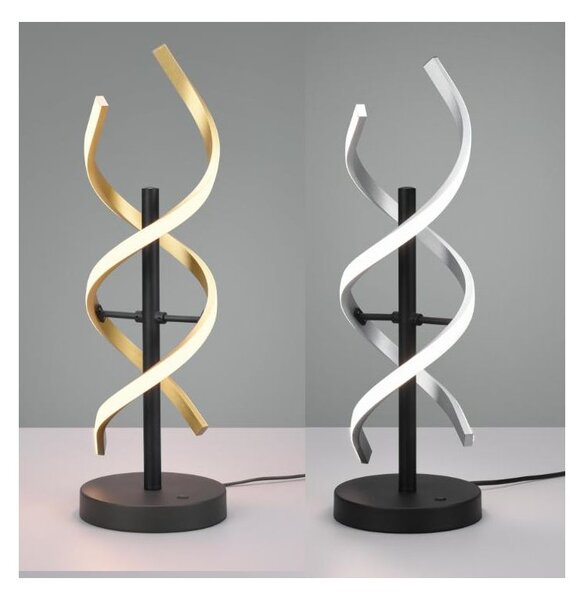 SEQUENCE LAMPADA DA TAVOLO MODERNA LED 20W LUCE DIMMERABILE METALLO NERO CON FINITURE OTTONE O ALLUMINIO