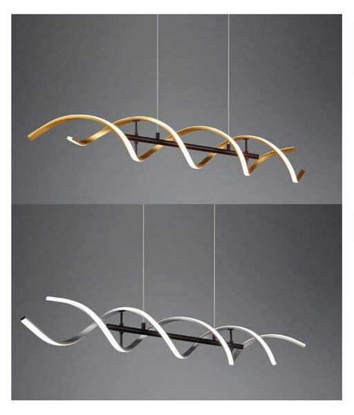 SEQUENCE SOSPENSIONE MODERNA CON LED 45W LUCE DIMMERABILE METALLO NERO CON FINITURE OTTONE O ALLUMINIO