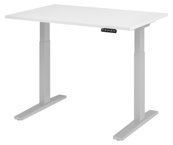 Scrivania elettrica bümö XMKA - Finitura: bianco, struttura: argento, dimensioni: 120 x 80 cm