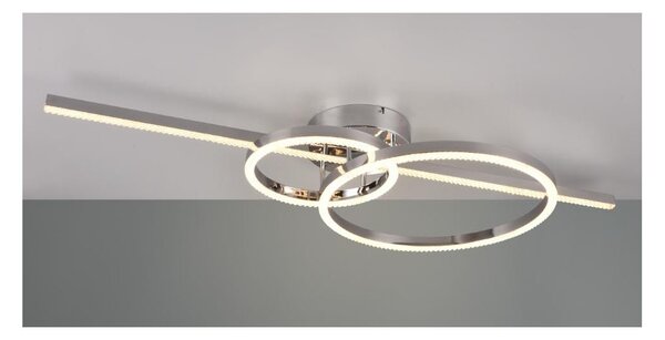MONTILLA PLAFONIERA CON BACCHETTA E DOPPIO CERCHIO EFFETTO CRISTALLO LED 54W LUCE DIMMERABILE CM 100