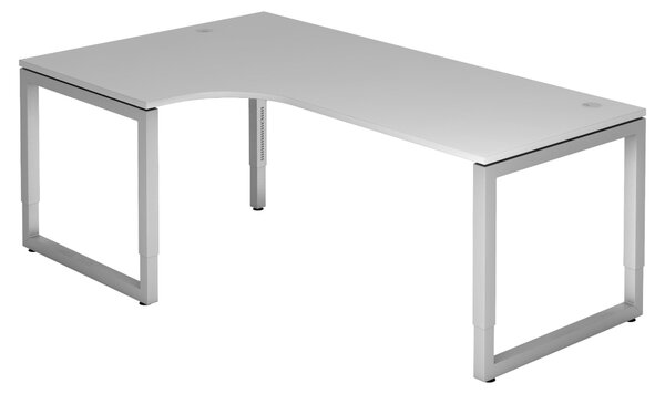 Bümö Scrivania Serie-R - Struttura: argento, decorazione: grigio, dimensioni: scrivania angolare 200 x 120 cm