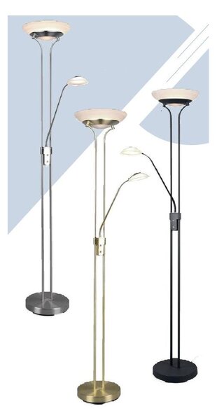 ORSON PIANTANA MODERNA IN METALLO 3 COLORI CON 2 DIFFUSORI IN VETRO ALTEZZA CM 180 LED 34W LUCE 3000K