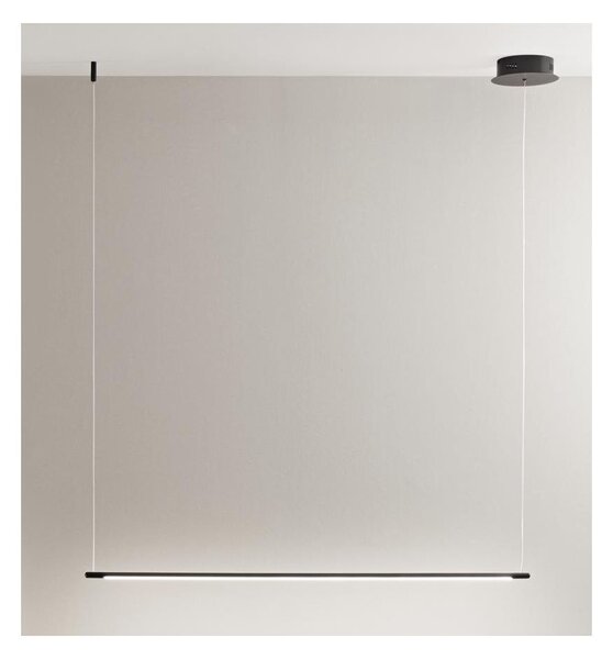 GENIUS SOSPENSIONE LINEARE IN 2 MISURE METALLO NERO O ORO LED INTEGRATO LUCE 3000K MODERNA