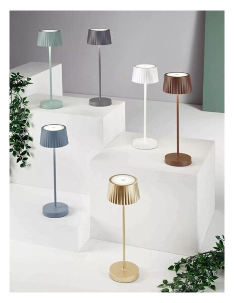 MACAO LAMPADA DA TAVOLO IP54 CON RICARICA USB, TOUCH DIMMER LED 3W LUCE 3000K 6 COLORI