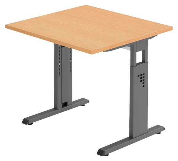Bümö Scrivania Serie-O - Decorazione: faggio, dimensioni: 80 x 80 cm, struttura: grafite