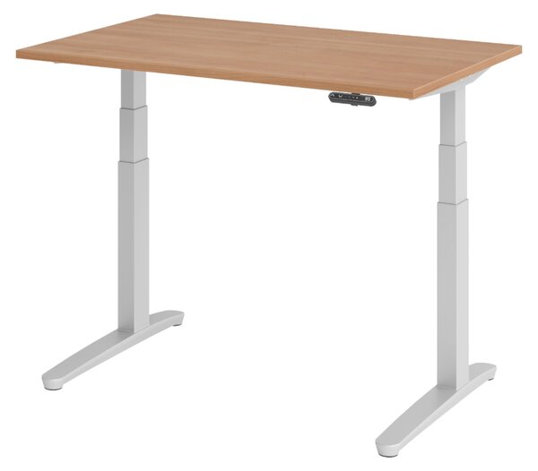 Scrivania elettrica bümö XBHM - Struttura: argento, dimensioni: 120 x 80 cm, finitura: noce