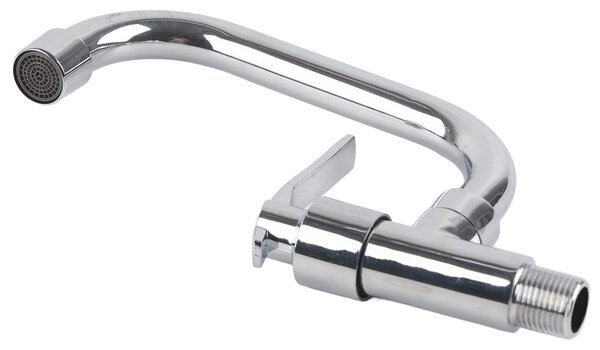 Rubinetto da cucina a parete - Miscelatore monocomando per acqua fredda - Girevole a 360 gradi - Struttura in ottone - Acciaio inossidabile - Facile da installare - Rubinetto