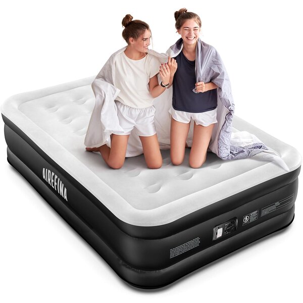 Materasso gonfiabile per 2 persone, autogonfiante con pompa integrata, dimensioni 190 x 137 x 46 cm
