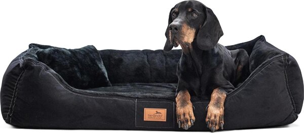 Morbidissimo letto ortopedico per cani FLOYD in velluto high-tech e peluche VISCO - Dimensioni: 80x60cm | Colore: 03 Nero