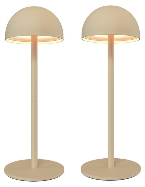 Ledvion, 2 lampade da tavolo LED ricaricabili, beige, dimmerabili, luce bianca calda