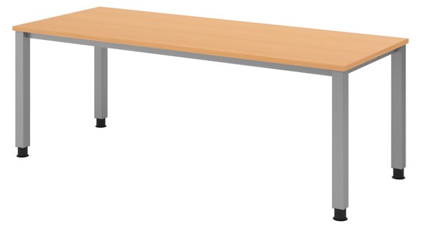 Scrivania bümö Serie Q - Struttura: argento, finitura: faggio, dimensioni: 200 x 80 cm