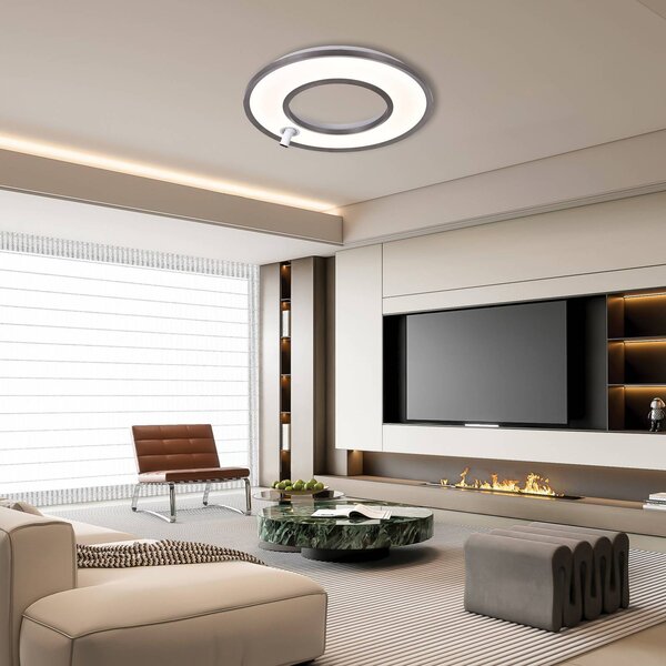 Viokef Plafoniera a LED Valeria, Alluminio / Grigio / Zincato, Soggiorno / Sala da pranzo, Alluminio, Moderno, Plafoniera LED