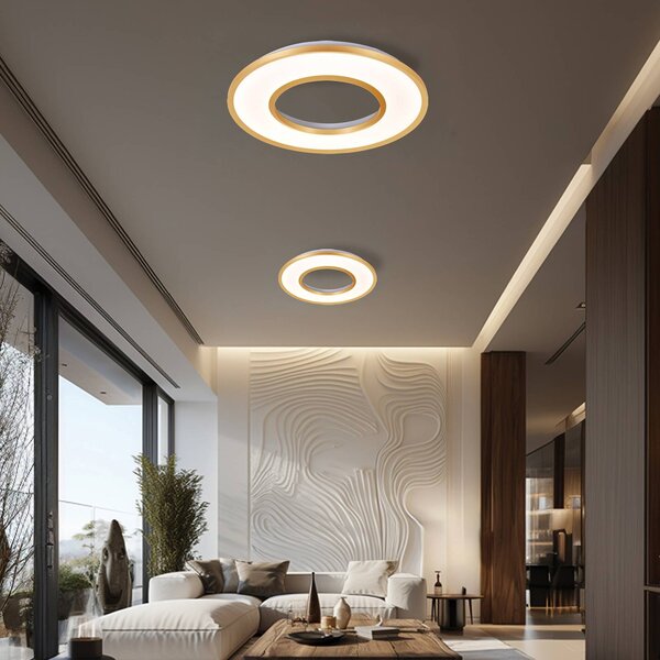 Viokef Plafoniera a LED Valeria, Ottone / Oro, Soggiorno / Sala da pranzo, Alluminio, Moderno, Plafoniera LED