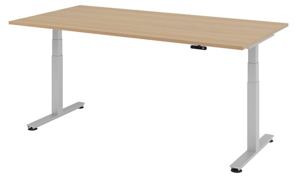 Scrivania elettrica bümö XDSM - Struttura: argento, dimensioni: 200 x 100 cm, finitura: rovere