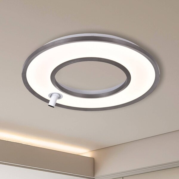 Viokef Plafoniera a LED Valeria, Alluminio / Grigio / Zincato, Soggiorno / Sala da pranzo, Alluminio, Moderno, Plafoniera LED