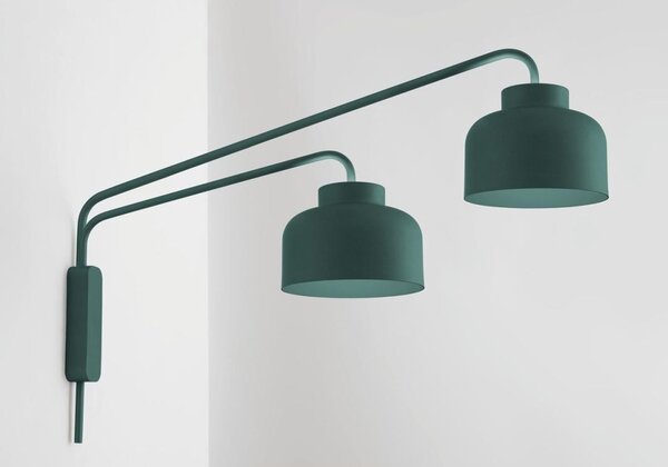 BOTTONE APPLIQUE 2 LUCI ORIENTABILI LED 48W LUCE DIMMERABILE UP & DOWN ALLUMINIO 4 COLORI DESIGN MODERNO