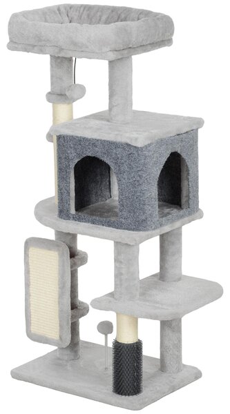 PawHut, albero per gatti multistrato da 104 cm, con cuccia, letto e tiragraffi