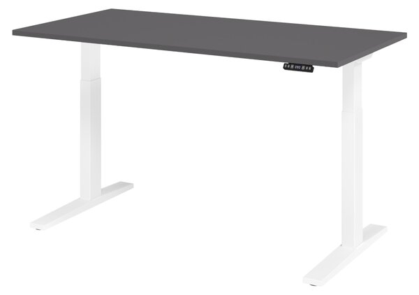 Scrivania elettrica bümö XMKA - Dimensioni: 160 x 80 cm, finitura: grafite, struttura: bianco