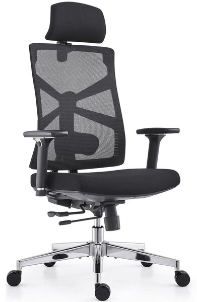 Sedia da ufficio ergonomica con schienale e braccioli regolabili