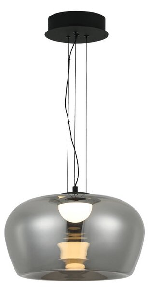 Viokef Lampada a sospensione Nadia, Alluminio / Grigio / Zincato, Soggiorno / Sala da pranzo, Vetro, Lampada a sospensione