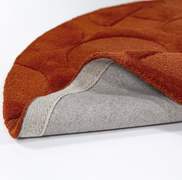 Tappeto rotondo color terracotta in lana tessuto a mano ø 160 cm Gigi – Flair Rugs