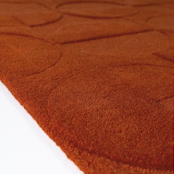 Tappeto rotondo color terracotta in lana tessuto a mano ø 160 cm Gigi – Flair Rugs