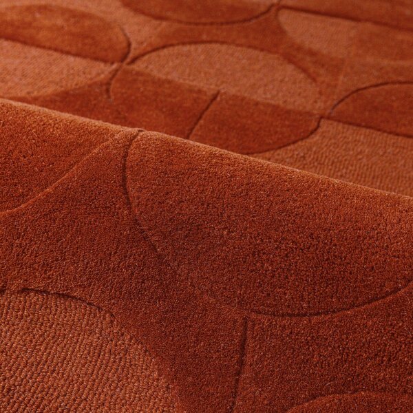 Tappeto rotondo color terracotta in lana tessuto a mano ø 160 cm Gigi – Flair Rugs