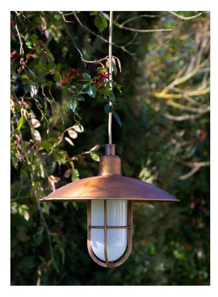 GRECALE SOSPENSIONE DA ESTERNO IN OTTONE IN 3 MISURE IP65 MADE IN ITALY 3 COLORI LAMPADINA E27