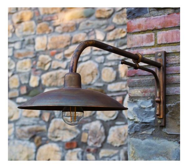 LEVANE APPLIQUE CON BRACCIO LUNGHEZZA CM 58 IN OTTONE 3 FINITURE COLORE IP44 MADE IN ITALY