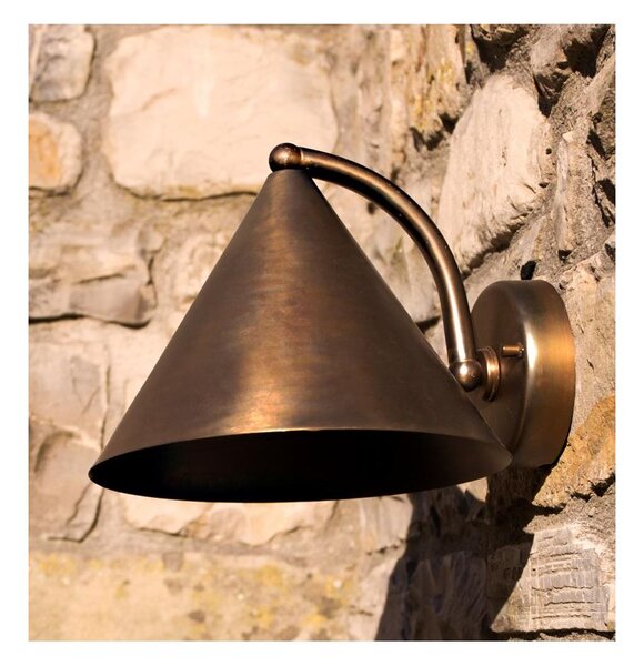 PUNTA ALA APPLIQUE A CONO IP44 IN OTTONE 3 FINITURE COLORE MADE IN ITALY LAMPADINA E27
