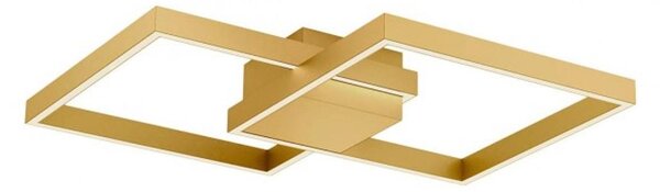 FEBE PLAFONIERA MODERNA 2 QUADRATI LED 62W LUCE 3000K-4000K ALLUMINIO 3 COLORI